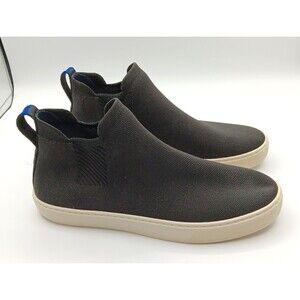 Rothys The Chelsea Black Fabric High Top Sneaker Boots Pull On Preppy Wn 9.5